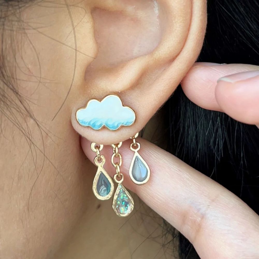 BOUCLES D'OREILLES GOUTTE DE PLUIE (PAIRE)-1 