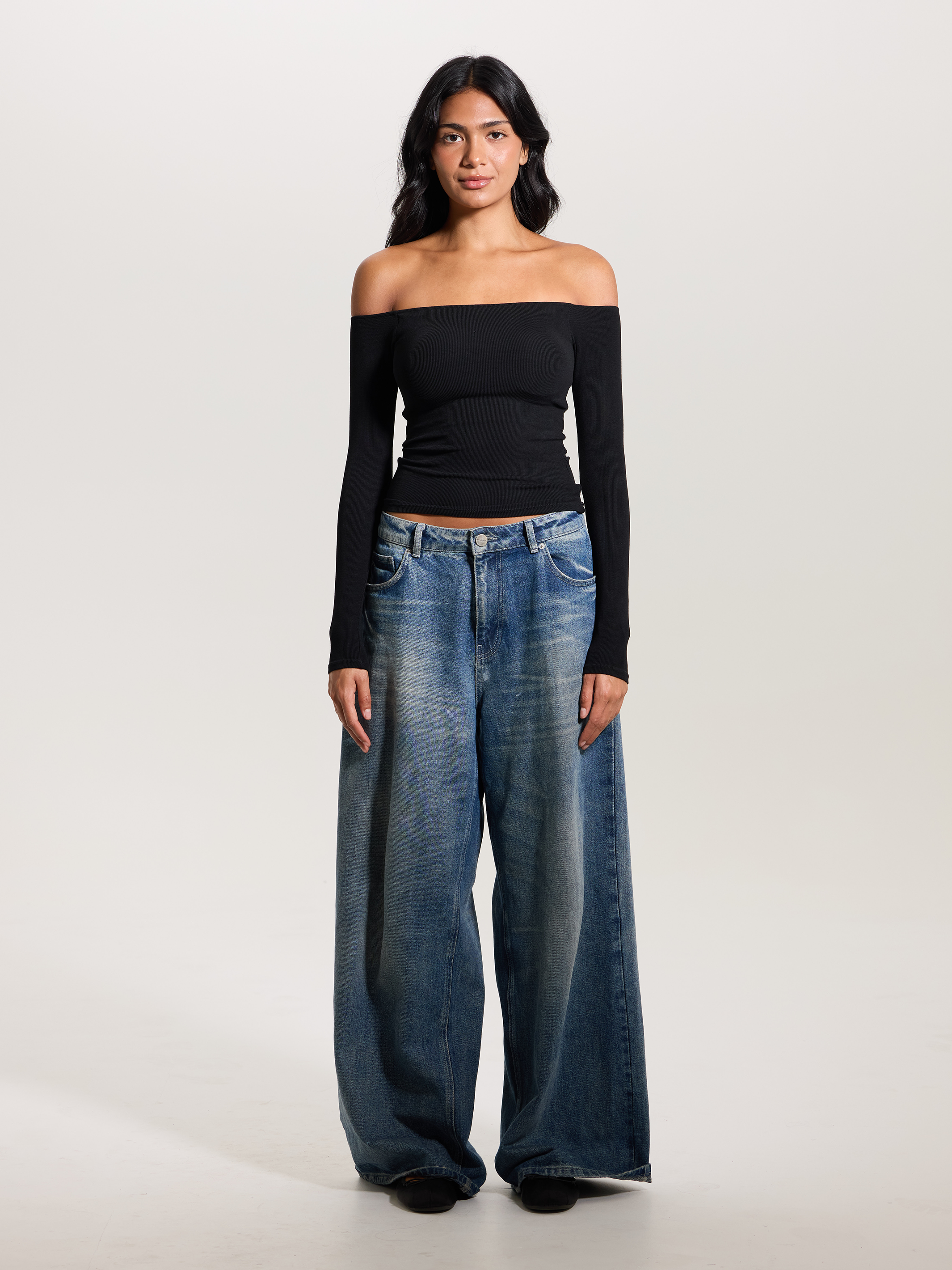 👗 Haut court côtelé à épaules dénudées 💫 Doux, extensible et élégant 