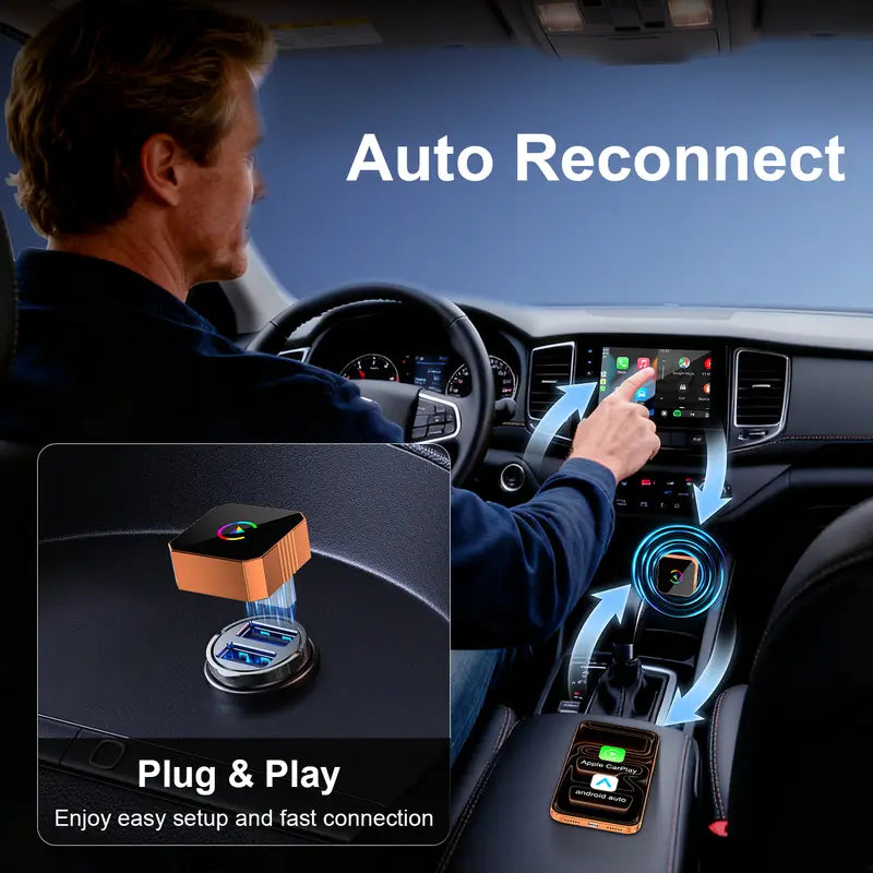 📱2026🚗✨ Wireless CarPlay & Android Auto Adapter – Fast Connect, Zero Delay, Hands-Free Calling