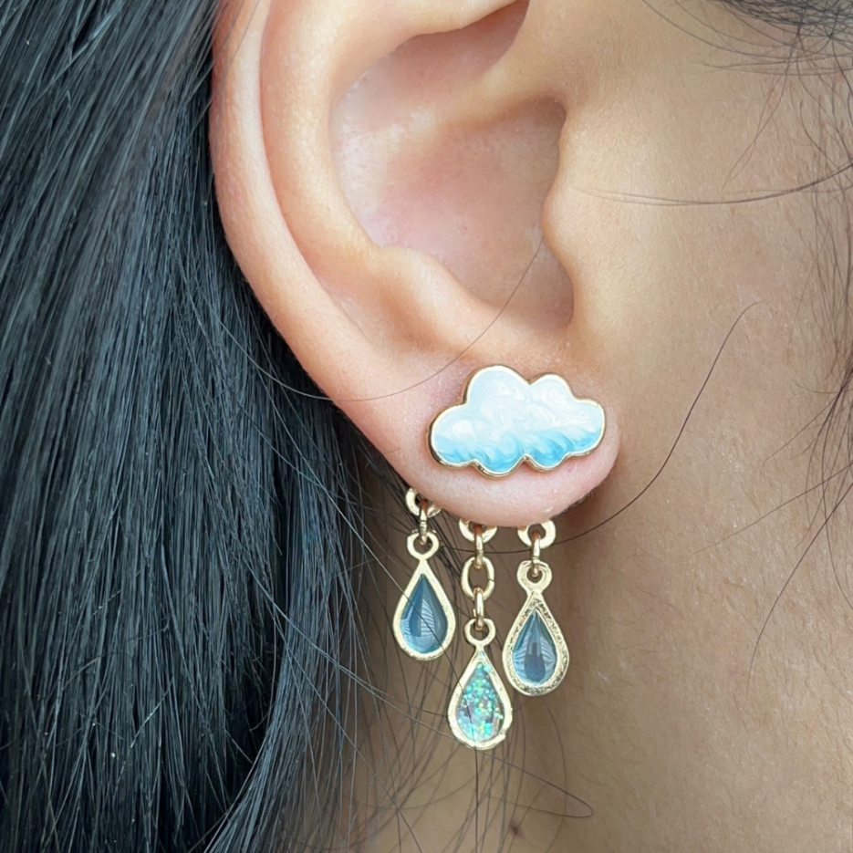 BOUCLES D'OREILLES GOUTTE DE PLUIE (PAIRE)-1 