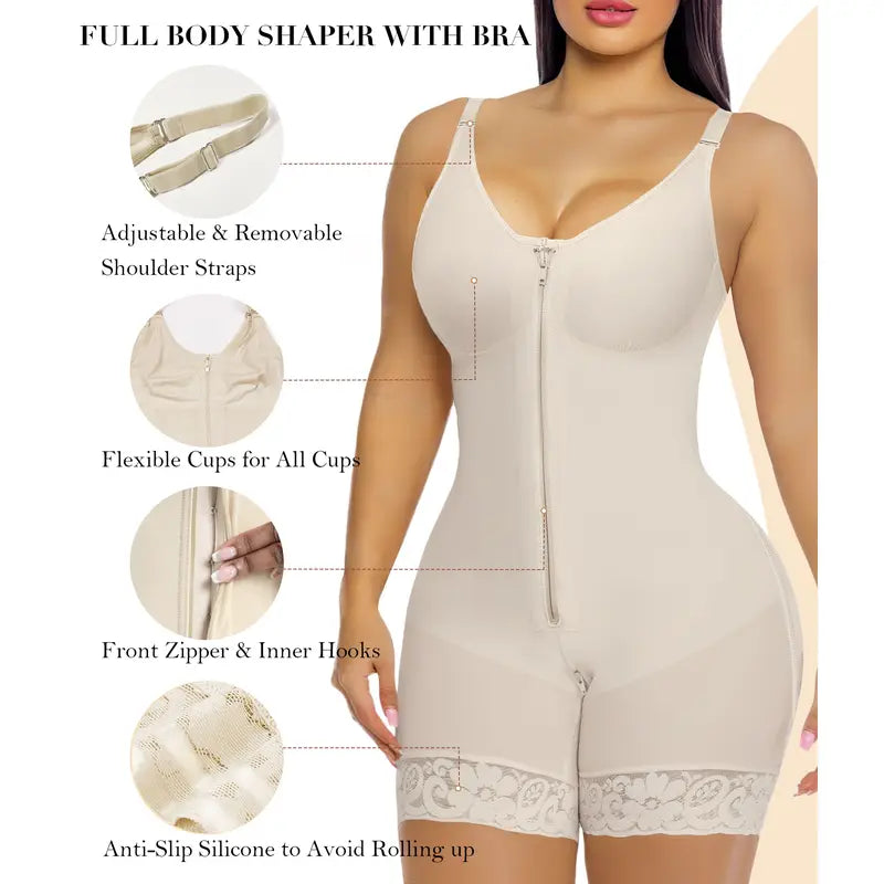 🔥 Black Friday – Tummy Control Butt Lifting Shapewear with Zipper Crotch