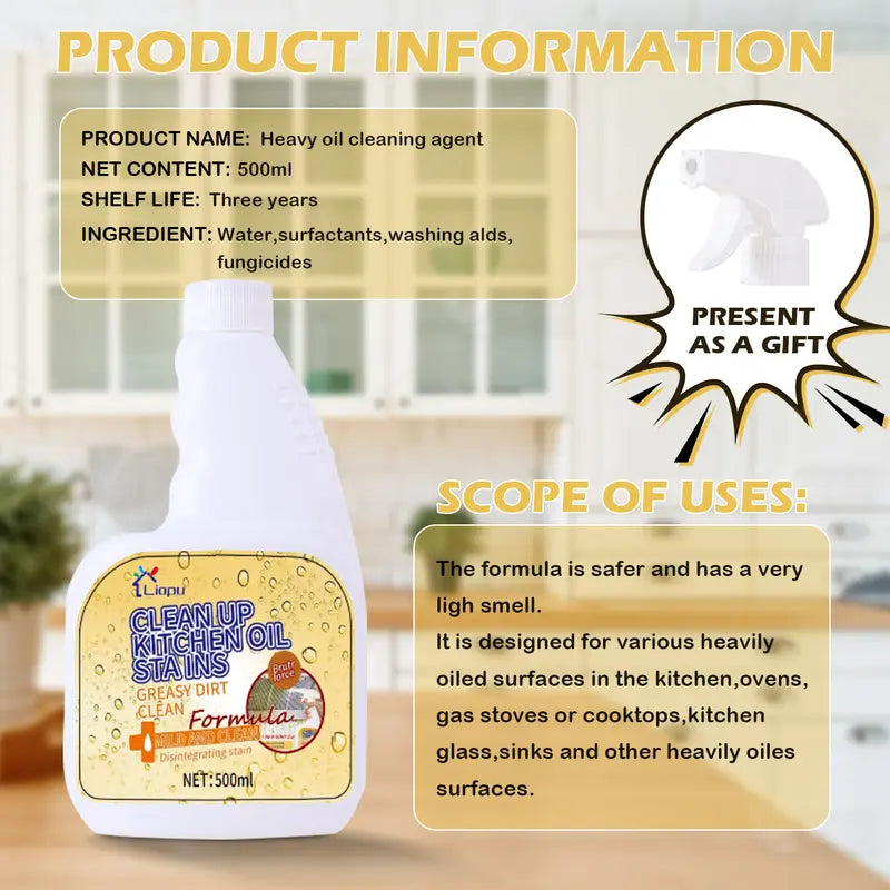 🧼 Power Dissolve Multi-Purpose Cleaner – Effortless Spray for Kitchen Grease, Oven Grime & All Home Surfaces