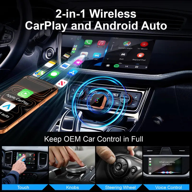 📱2026🚗✨ Wireless CarPlay & Android Auto Adapter – Fast Connect, Zero Delay, Hands-Free Calling