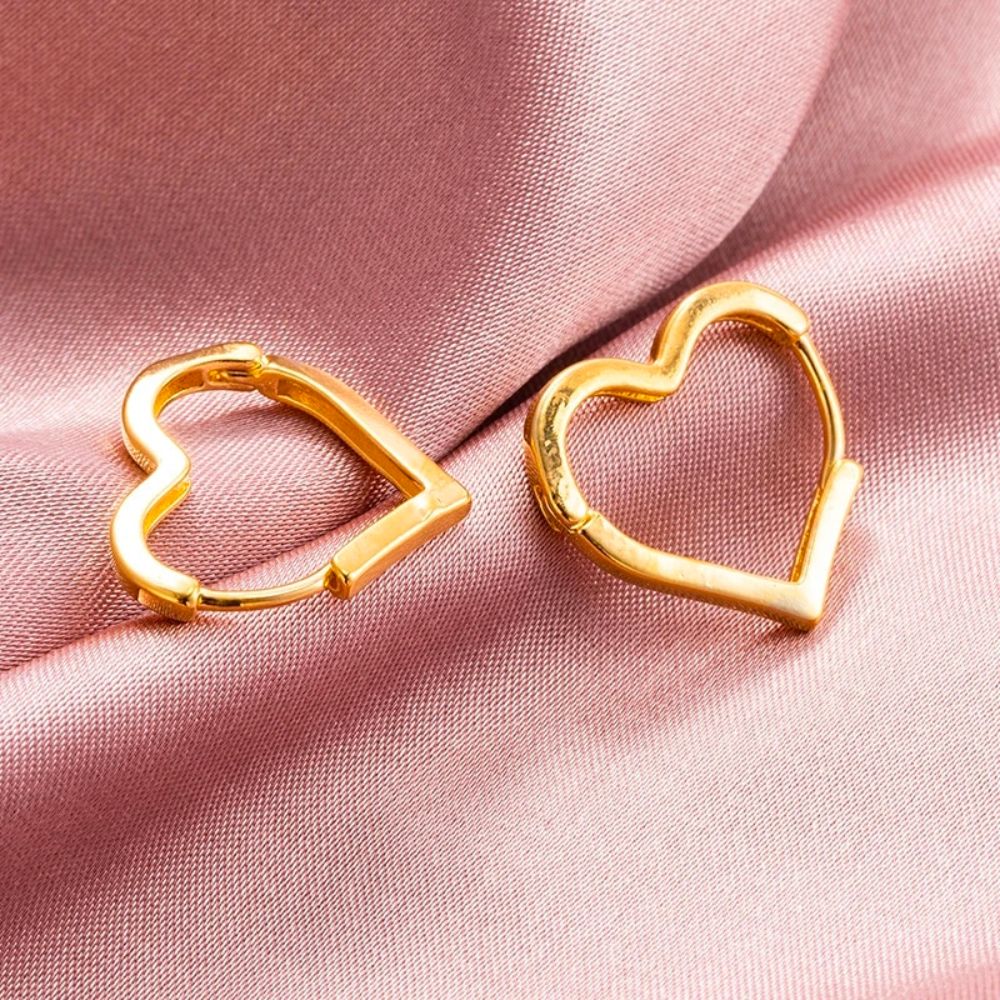 HEART HOOP EARRINGS (PAIR)