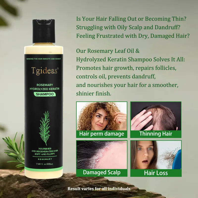 ✨ Rosemary Shampoo + Keratin Serum – Buy 2 Get 1 Free! Growth, Repair & Shine