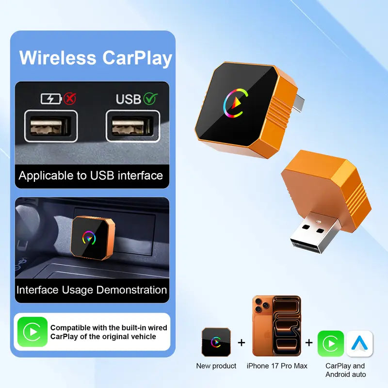 📱2026🚗✨ Wireless CarPlay & Android Auto Adapter – Fast Connect, Zero Delay, Hands-Free Calling
