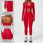 💪 3-Piece Activewear Set – Criss Cross Top, High Waist Leggings & Crop Jacket ✨