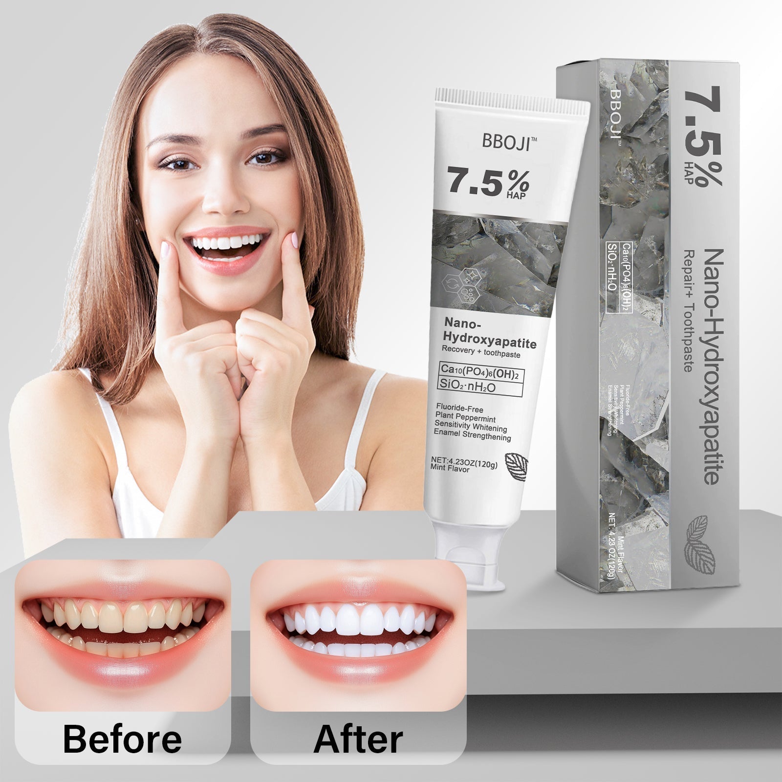 🔥Ends Tonight: Get 60% OFF Before It’s Gone!🎁Fluoride-Free Hydroxyapatite Toothpaste – Gentle Whitening & Enamel Strength for Sensitive Teeth