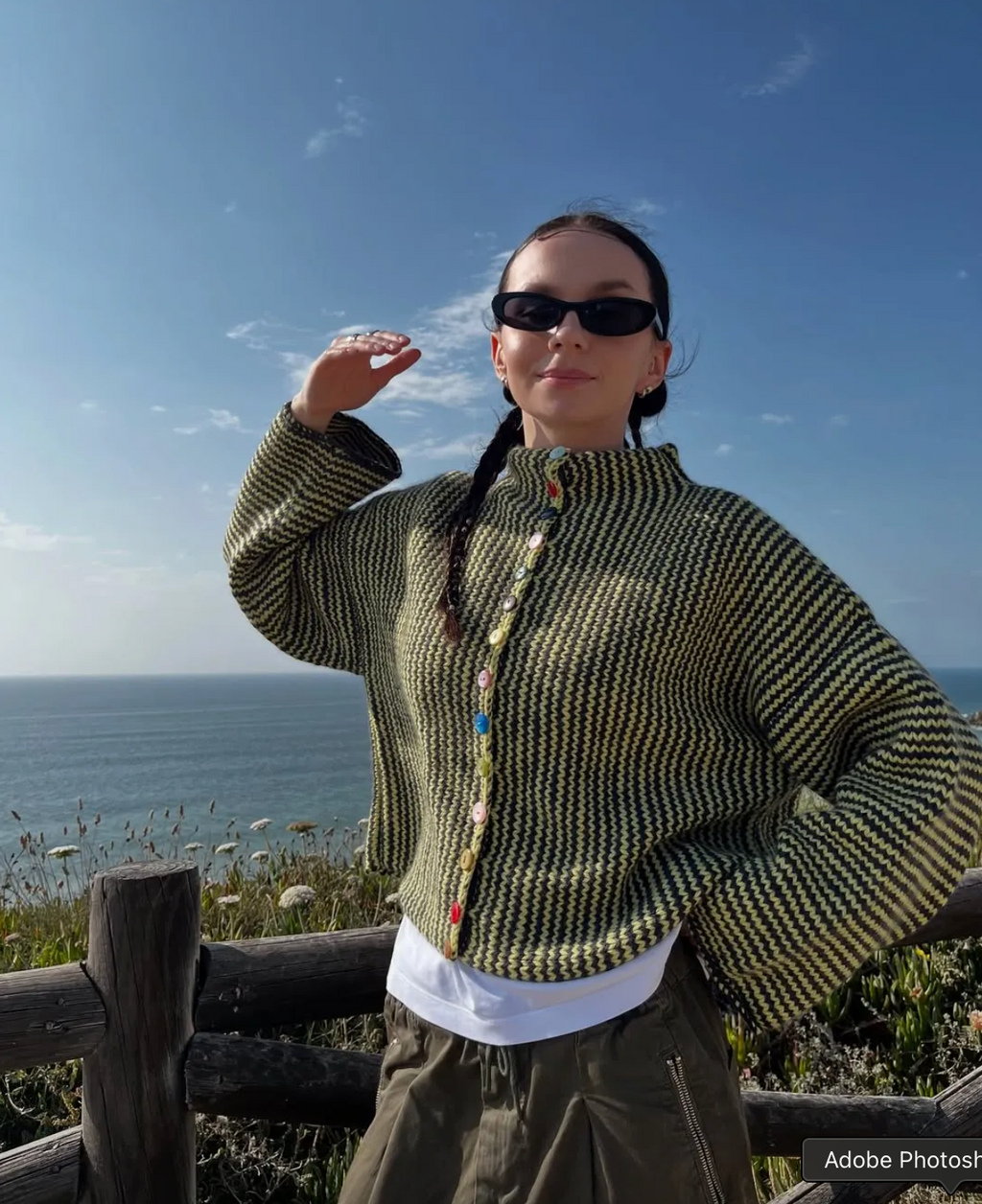 🌸 Strickjacke mit Edelsteinknöpfen – Niedlich, kuschelig &amp; elegant 