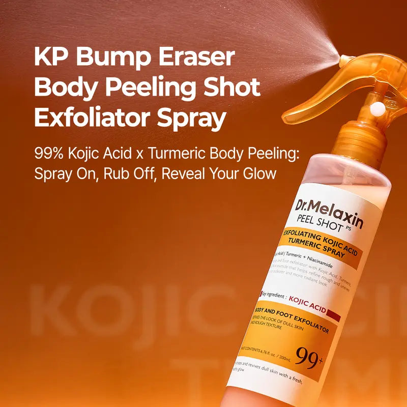 ✨ Pore-Clearing Peel Shot Spray – Kojic Acid + Turmeric Glow Formula 💛 (200ml)