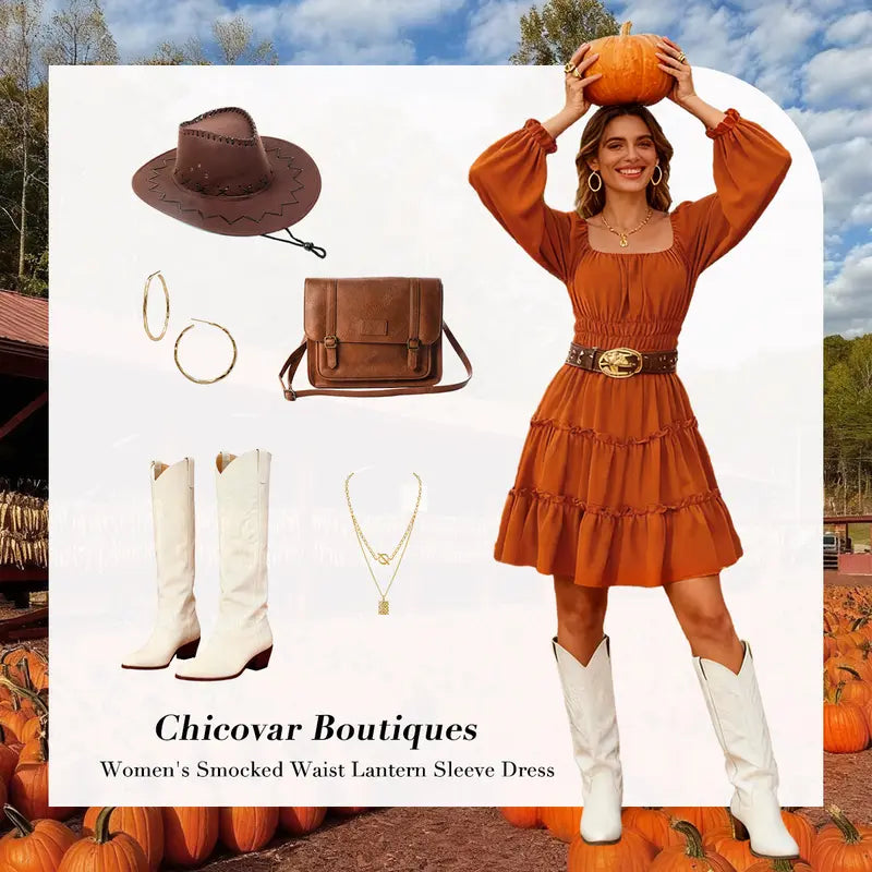 🌼 Square Neck Boho Mini Dress – Smocked Waist & Ruffle Details 💛